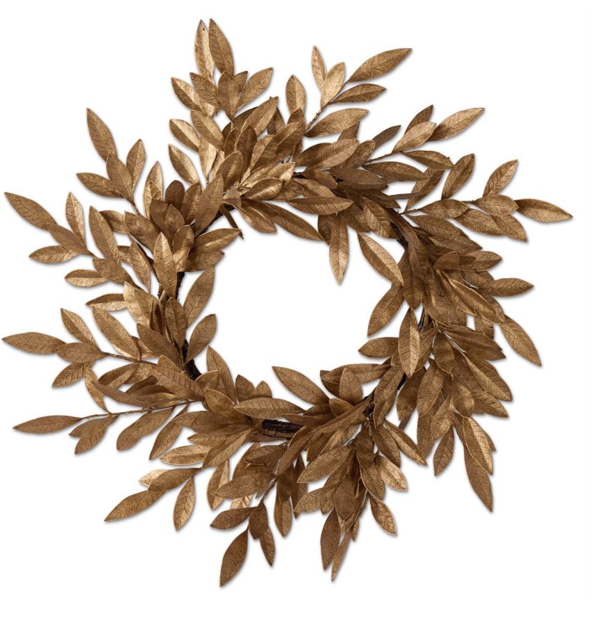 29&quot; Gold Magnolia Leaf Wreath