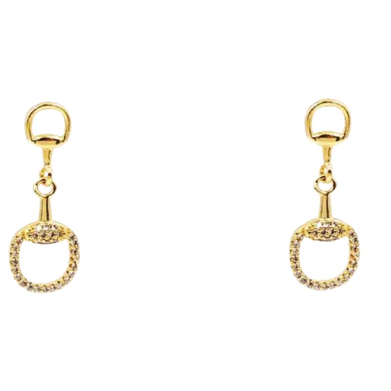 Horse Bit Gold 1" Earrings