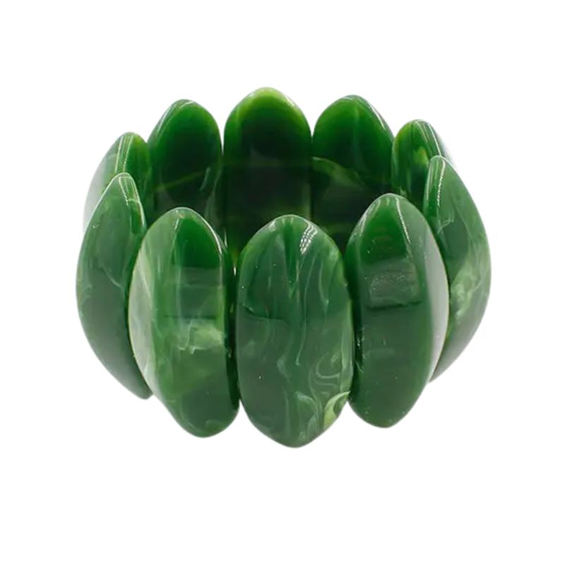 Green Acrylic Stretch Bracelet