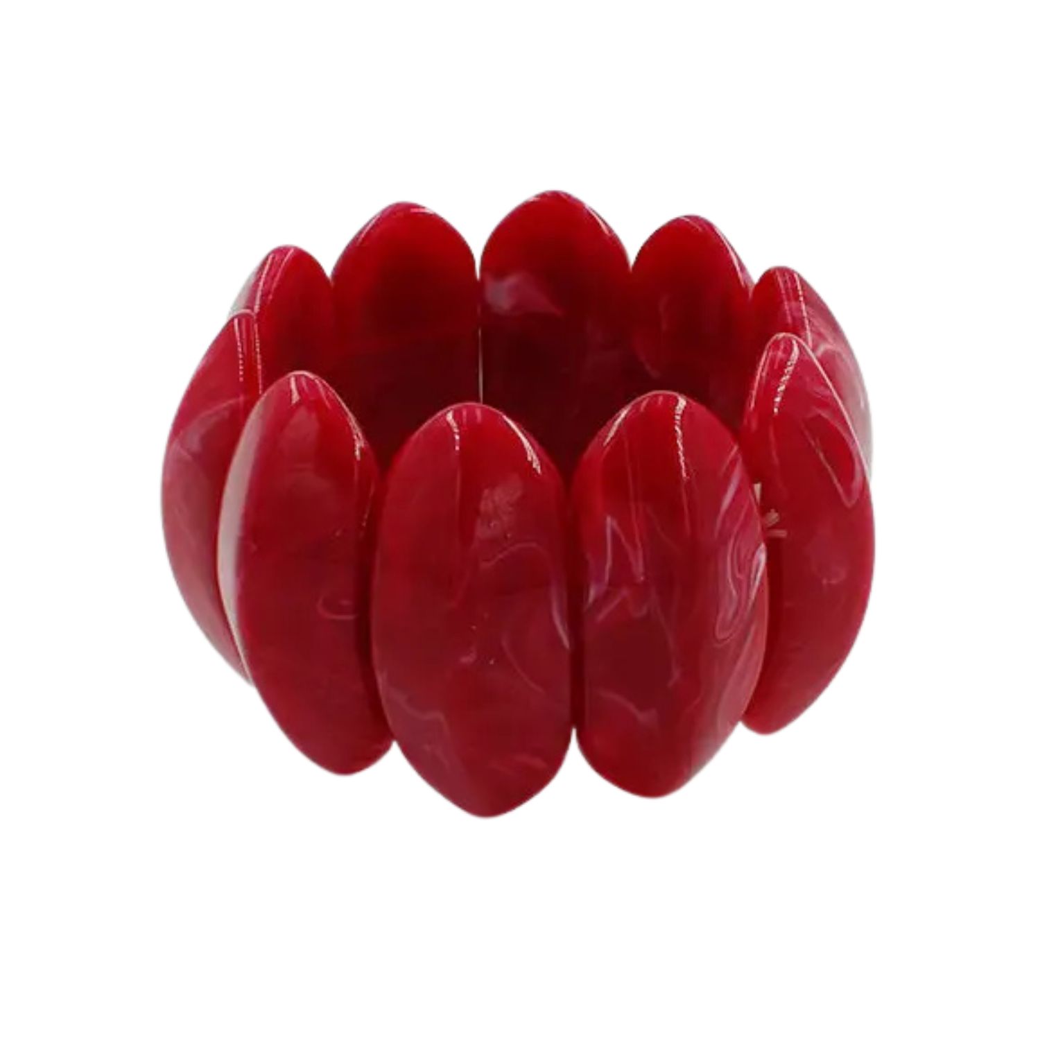 Red Acrylic Stretch Bracelet