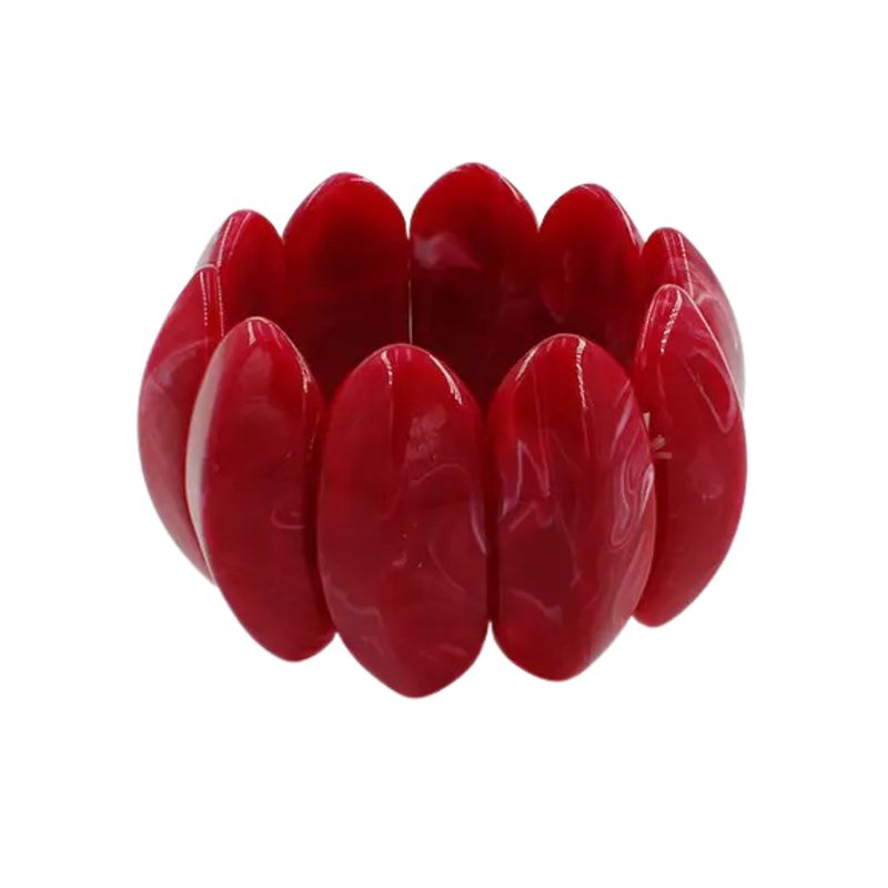 Red Acrylic Stretch Bracelet
