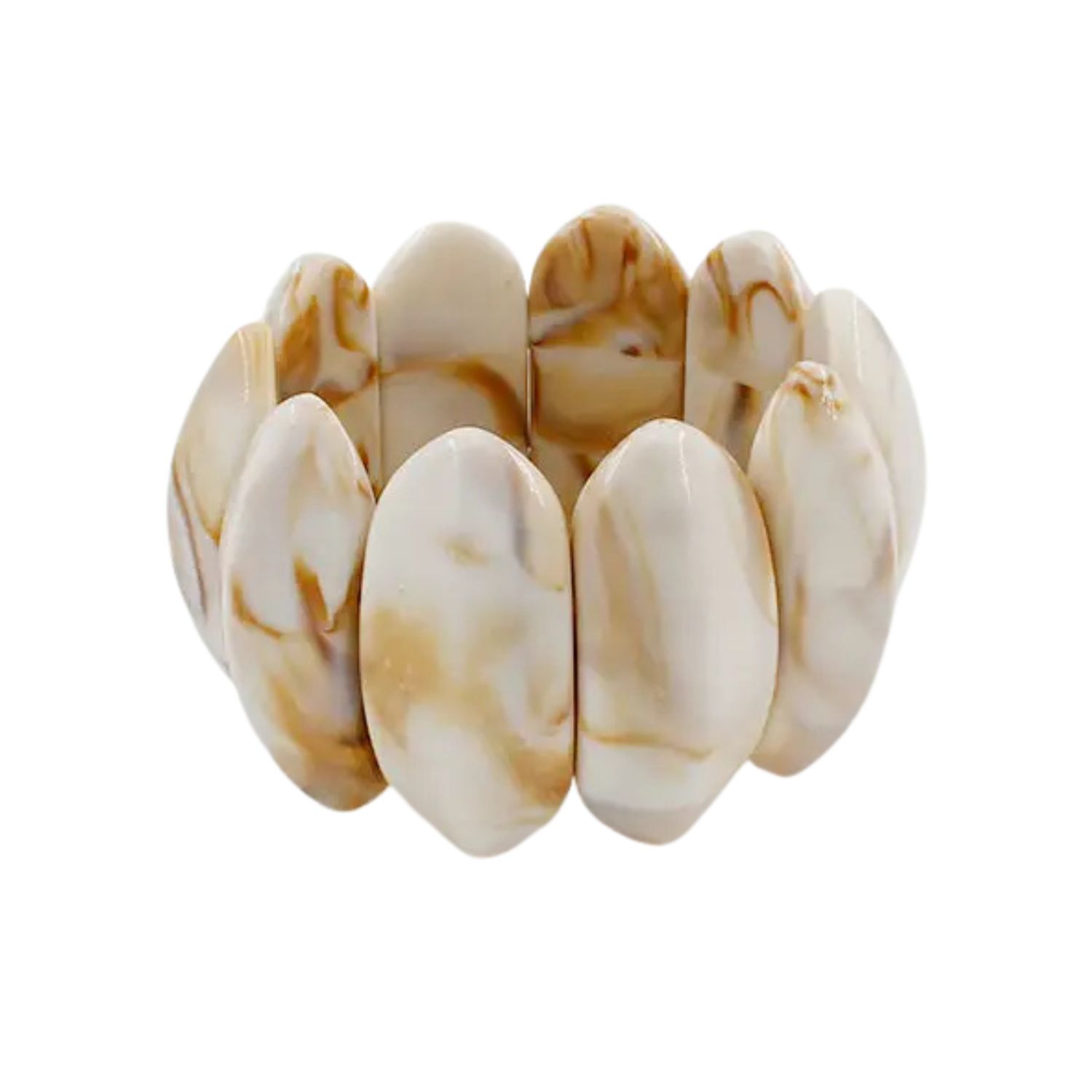 Natural Cream Acrylic Stretch Bracelet