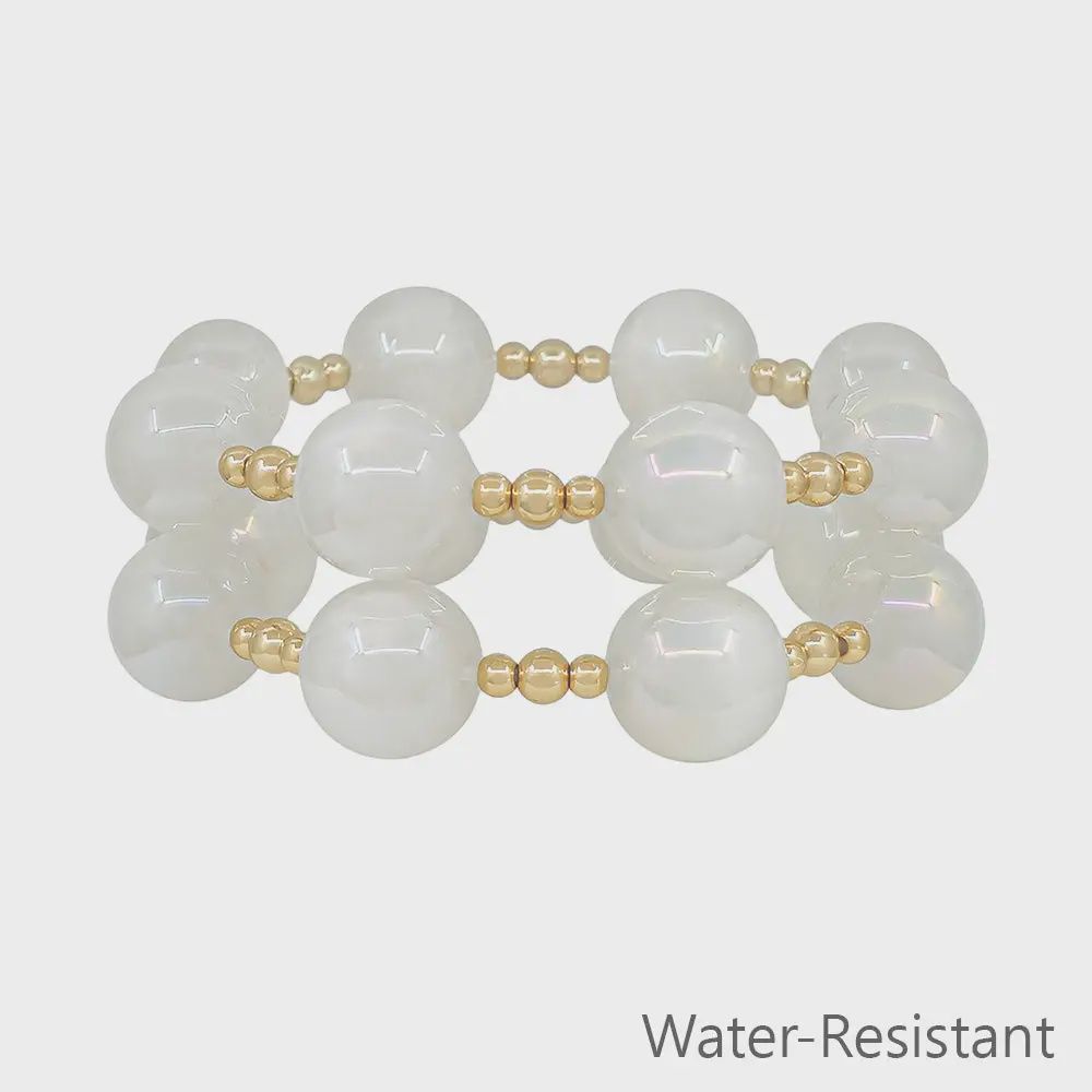Set of 2 Gold Beaded Candy Bracelet