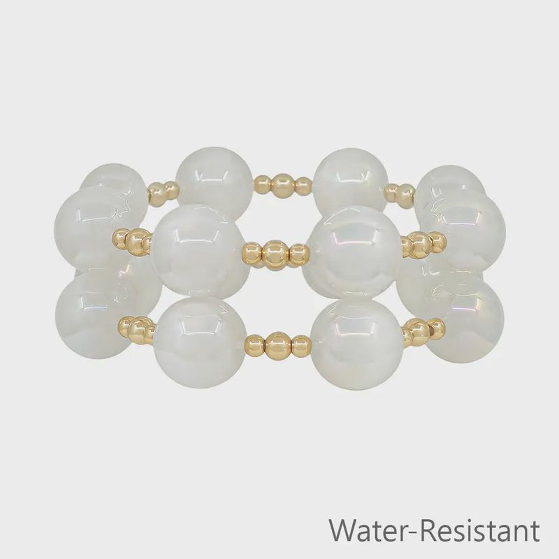 Set of 2 Gold Beaded Candy Bracelet