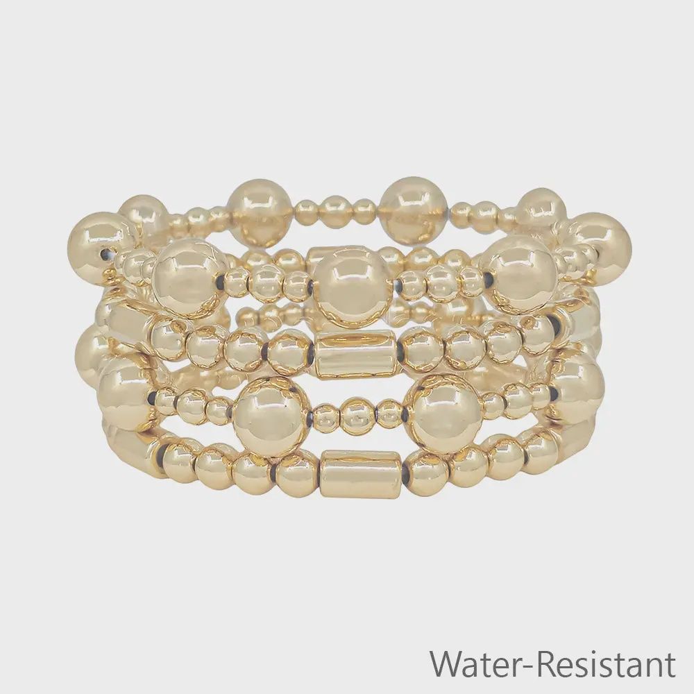 Set of 4  Beaded Stretch Bracelets