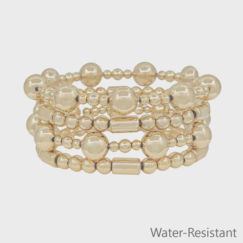 Set of 4  Beaded Stretch Bracelets