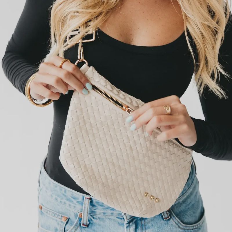 Westlyn Woven Bum Bag- Cream