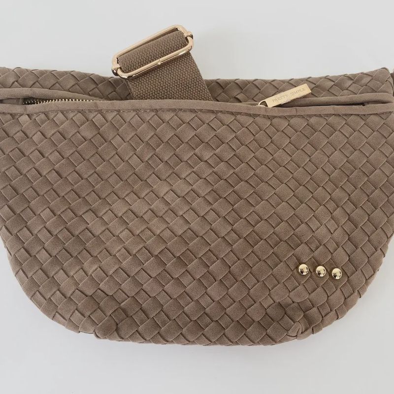 Suede Westlyn Woven Bum Bag- Taupe