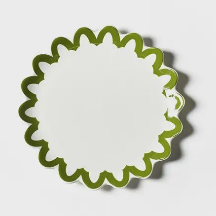 Olive Arabesque Trim Scallop Salad Plate