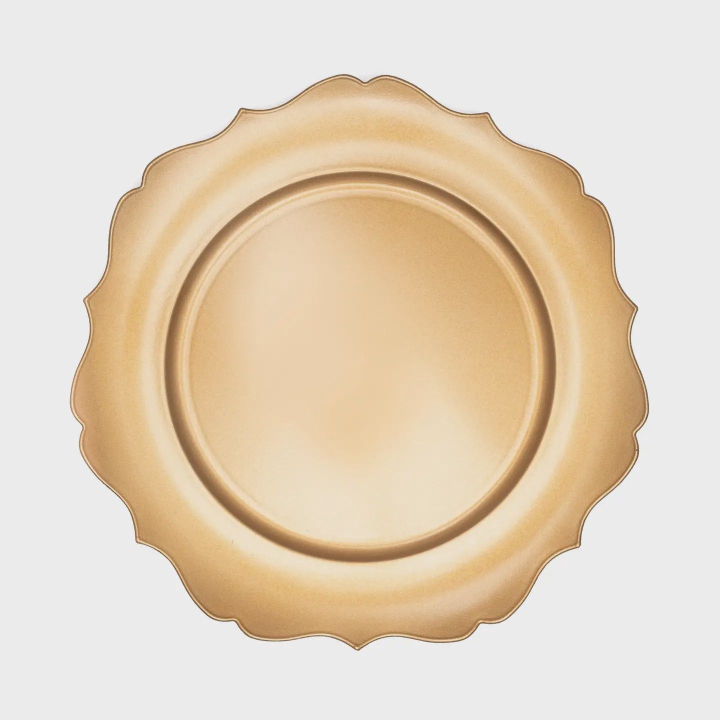Gold Scalloped Charger- 13" Plastic