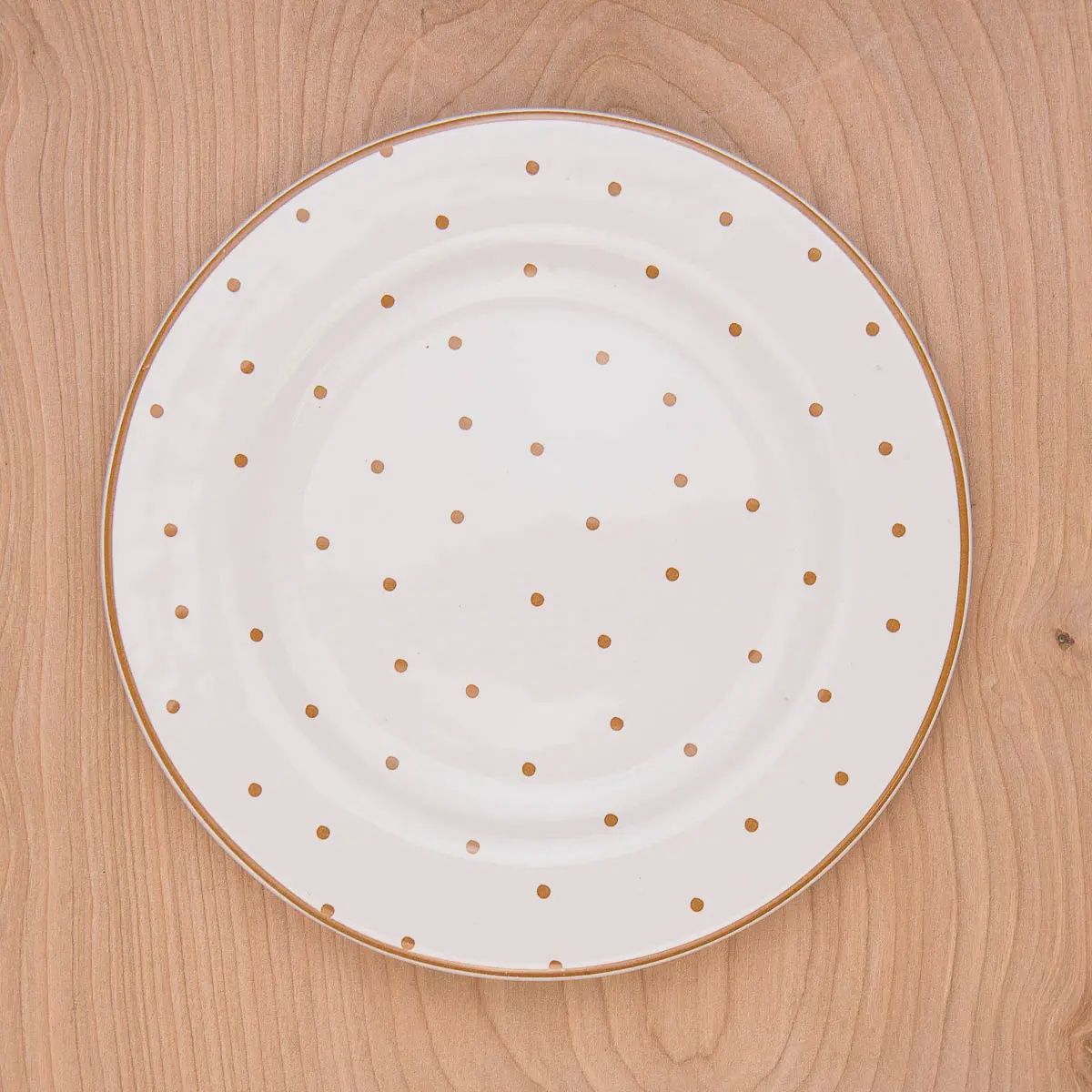 Gold Polka Dot Plate- 8"