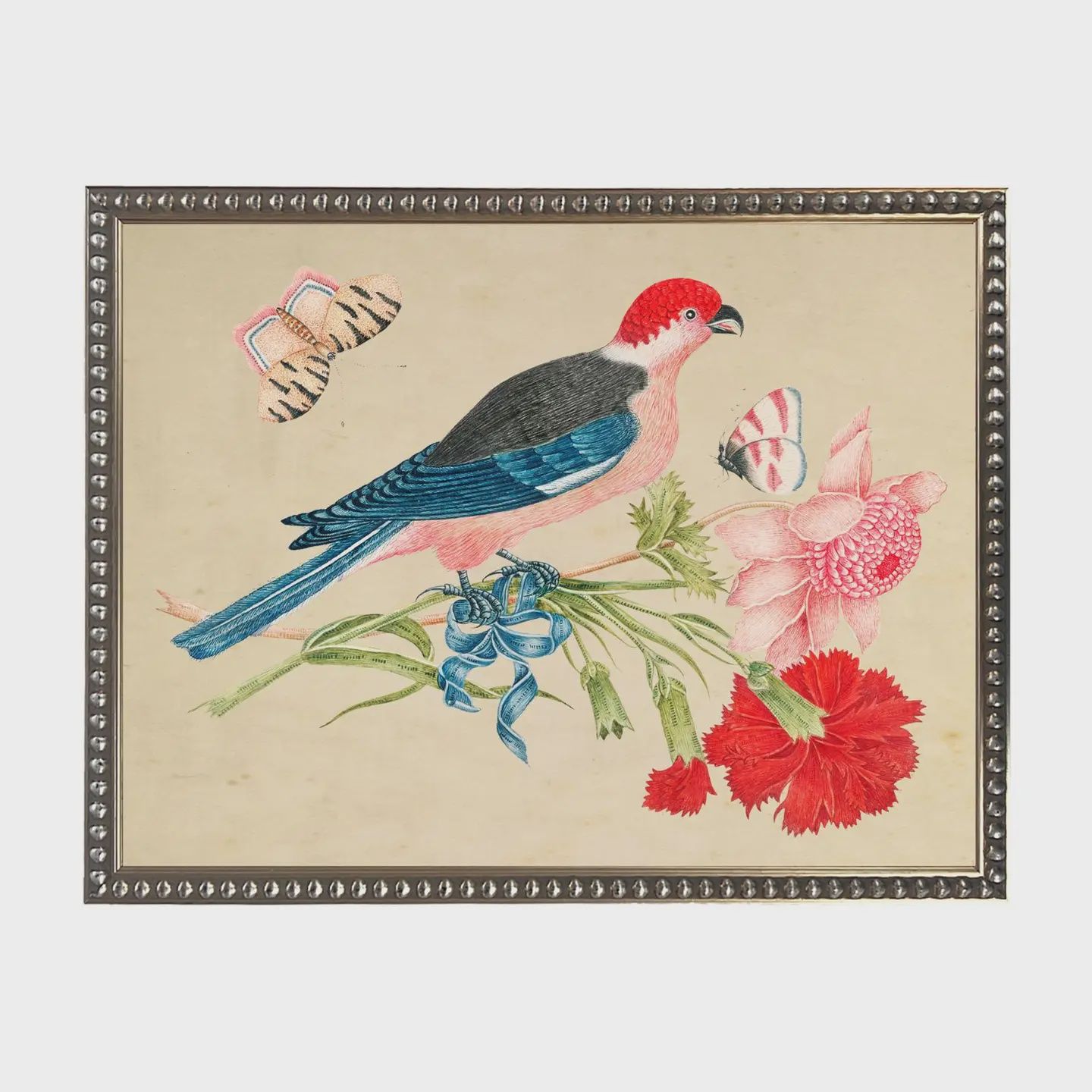 16 x 12 Bird &amp; Butterflies on Distressed Background