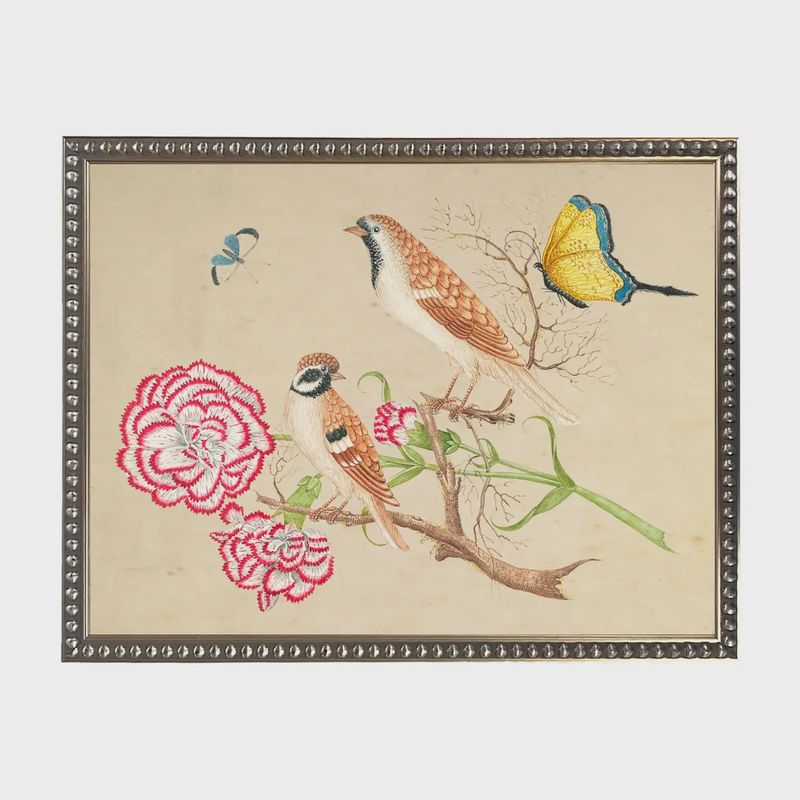 16 x 12 Three Birds on Distressed Background