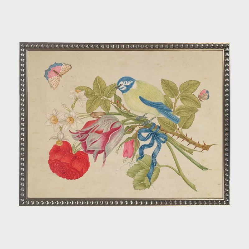 10 x 8 Green Bird On Distressed Background