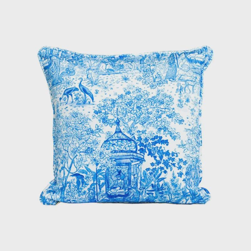 26 x 26 Blue Chinoiserie Pillow