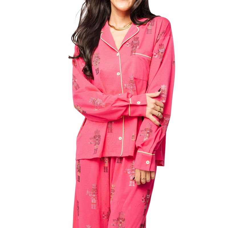 Cocktail Serving Nutcracker PJ Top | Pink