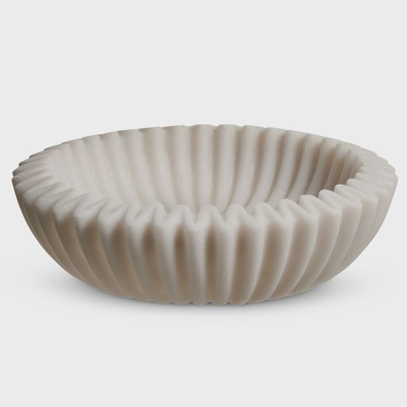 8" Ruffled Marble Bowl
