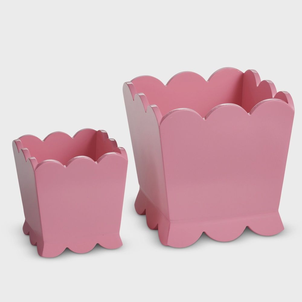 Pink Scalloped Planter- 2 Sizes