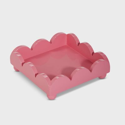 6" Bubblegum Scalloped Napkin Holder