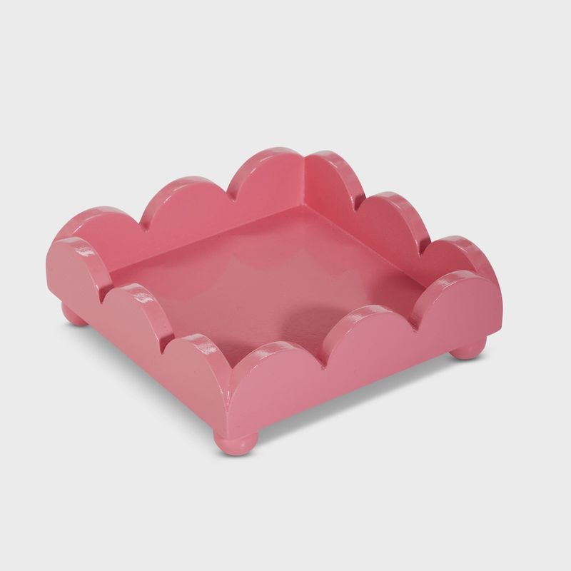6" Bubblegum Scalloped Napkin Holder