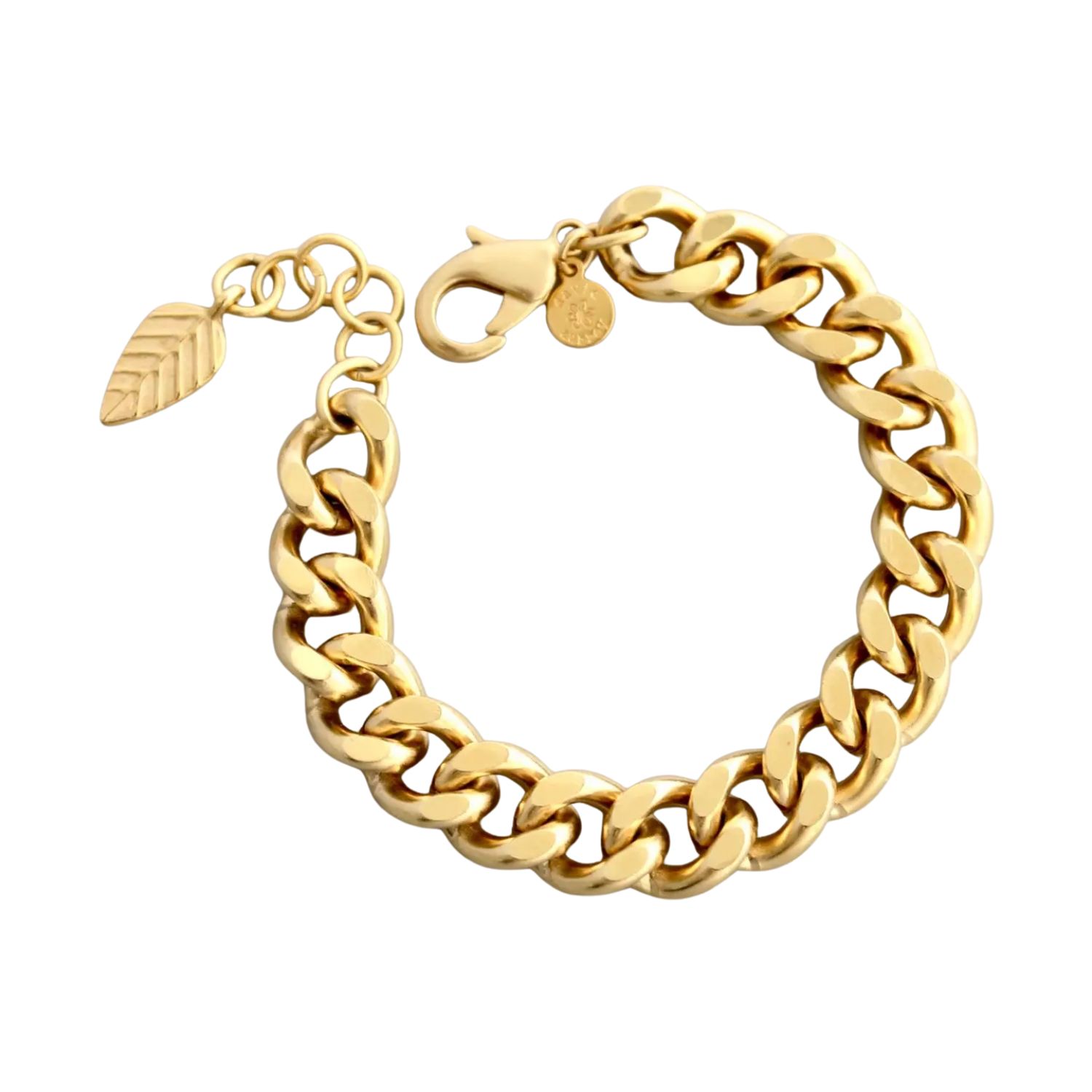 18k Matte Gold Curb Chain Bracelet