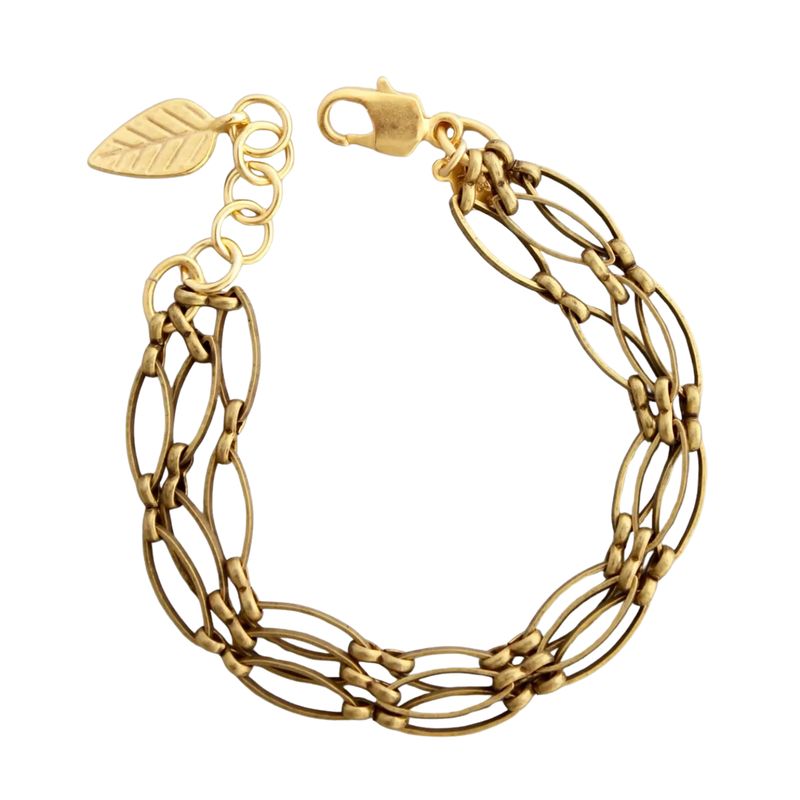 Brass Ox Link and Chain Bracelet