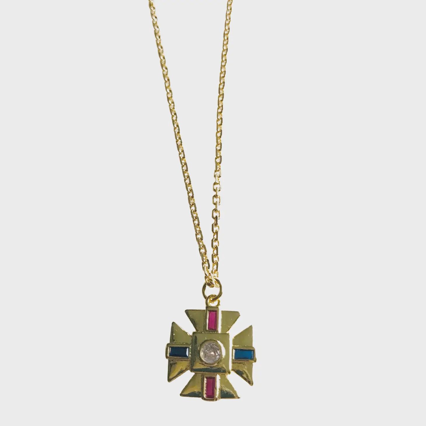 Gemstone Cross Necklace