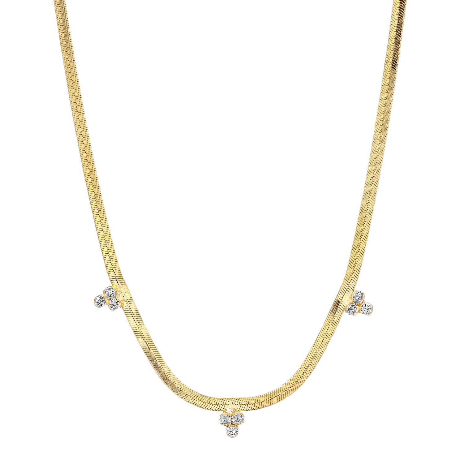 Tres Amigos Herringbone Necklace | 18"