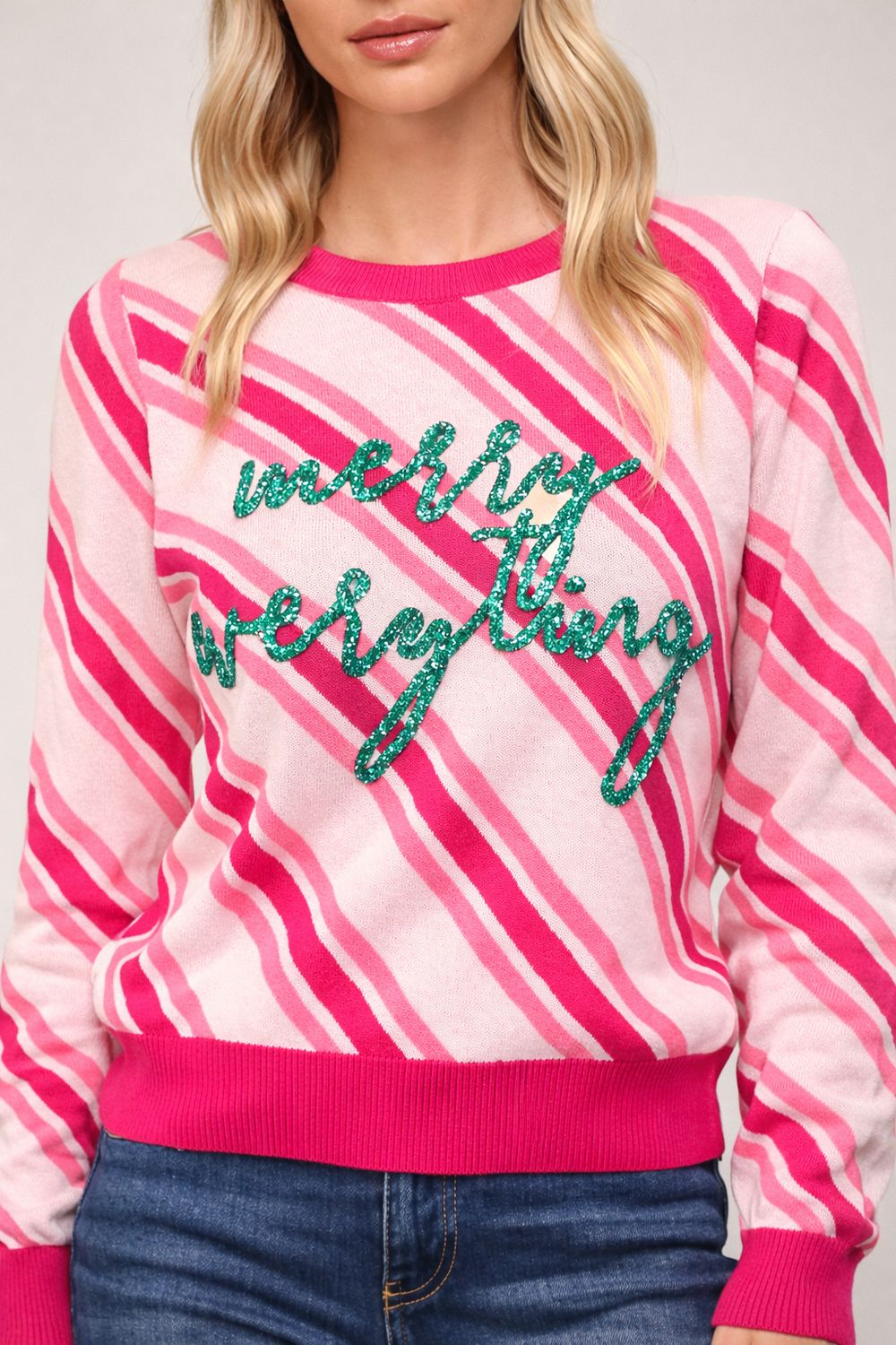 Glitter Script Holiday Sweater