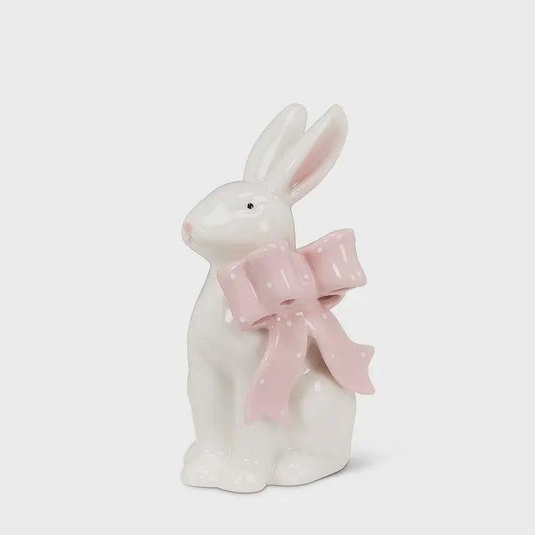 Sitting Bunny with Pink Bow
