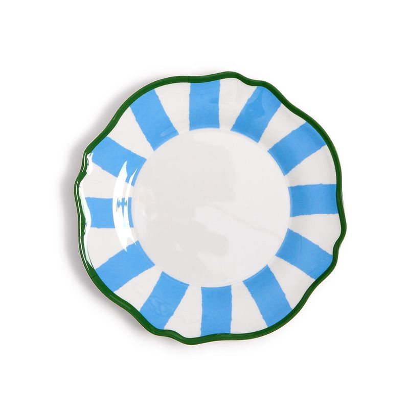 Blue Striped Salad / Dessert Plates