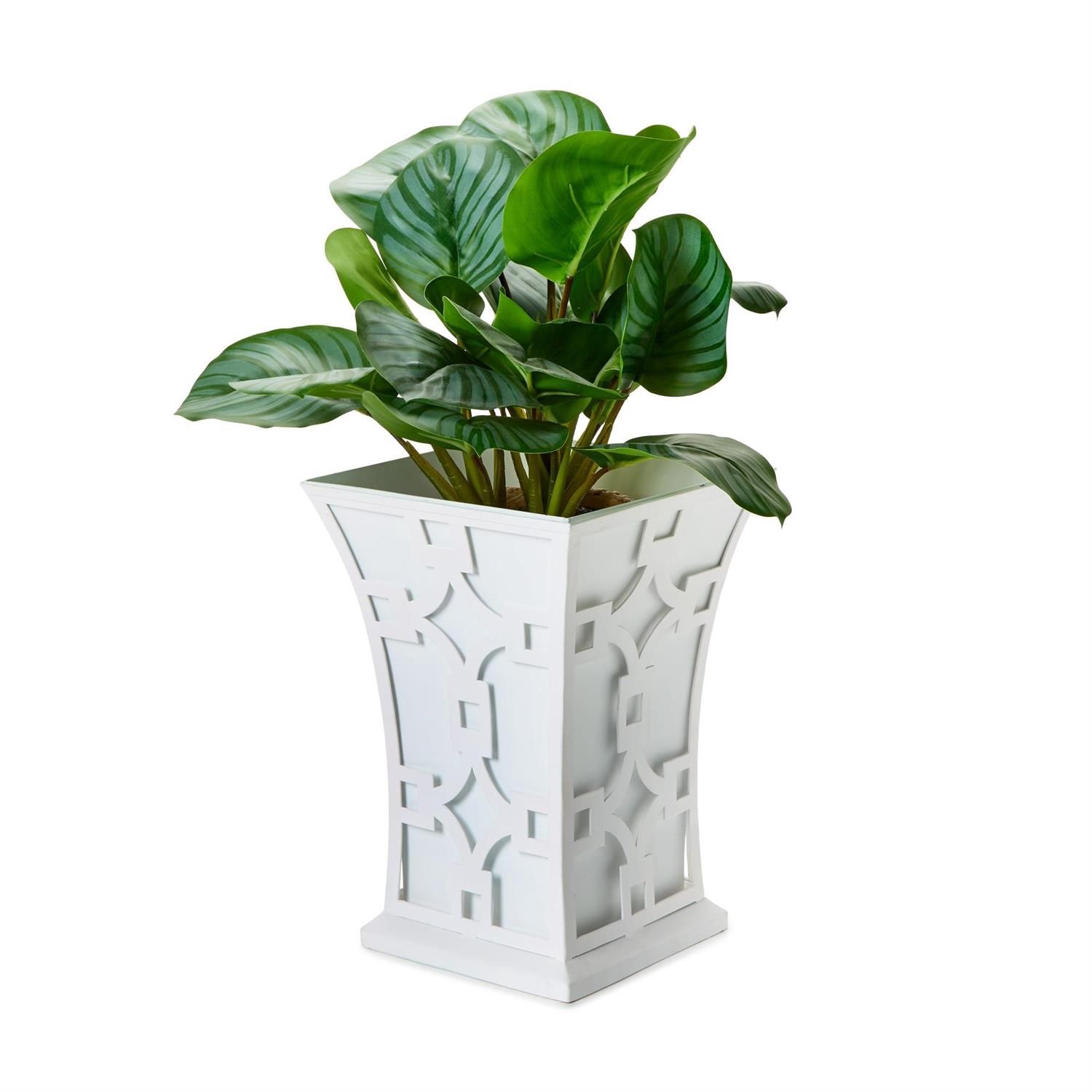 Fretwork Flared Metal Planter