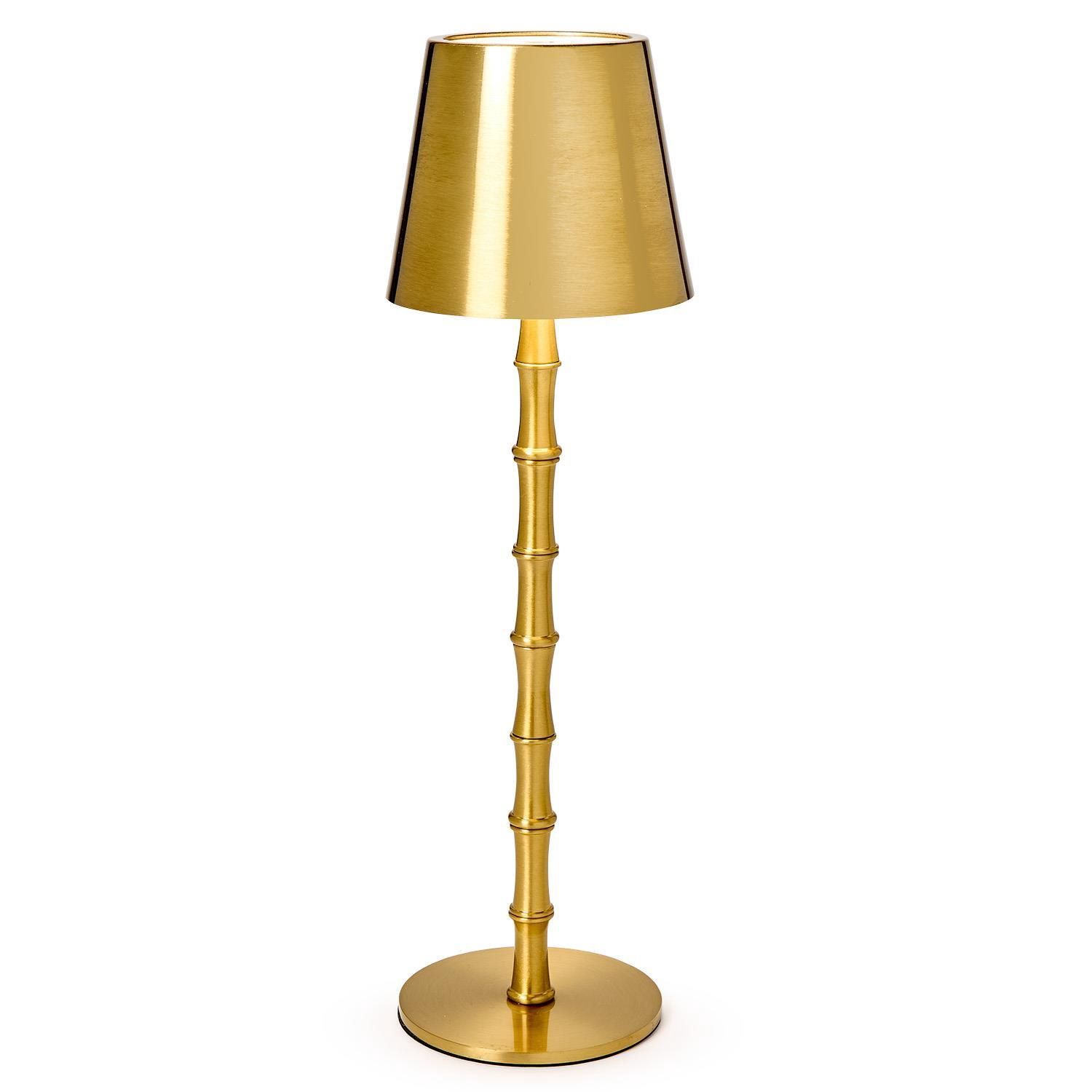 LED Portable Cordless Gold Bamboo Lamp
