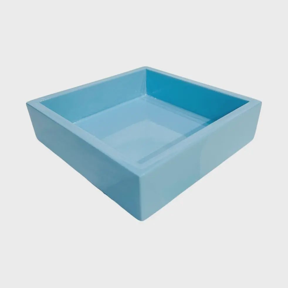 Light Blue Bamboo Cocktail Napkin Holder