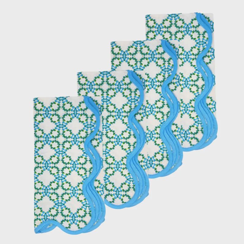 Ski Bunny Scalloped Dinner Napkins