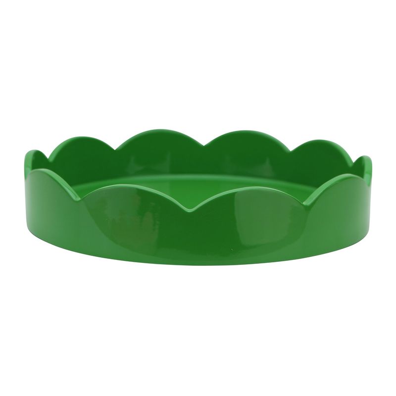 Small Round Scalloped Tray | Green