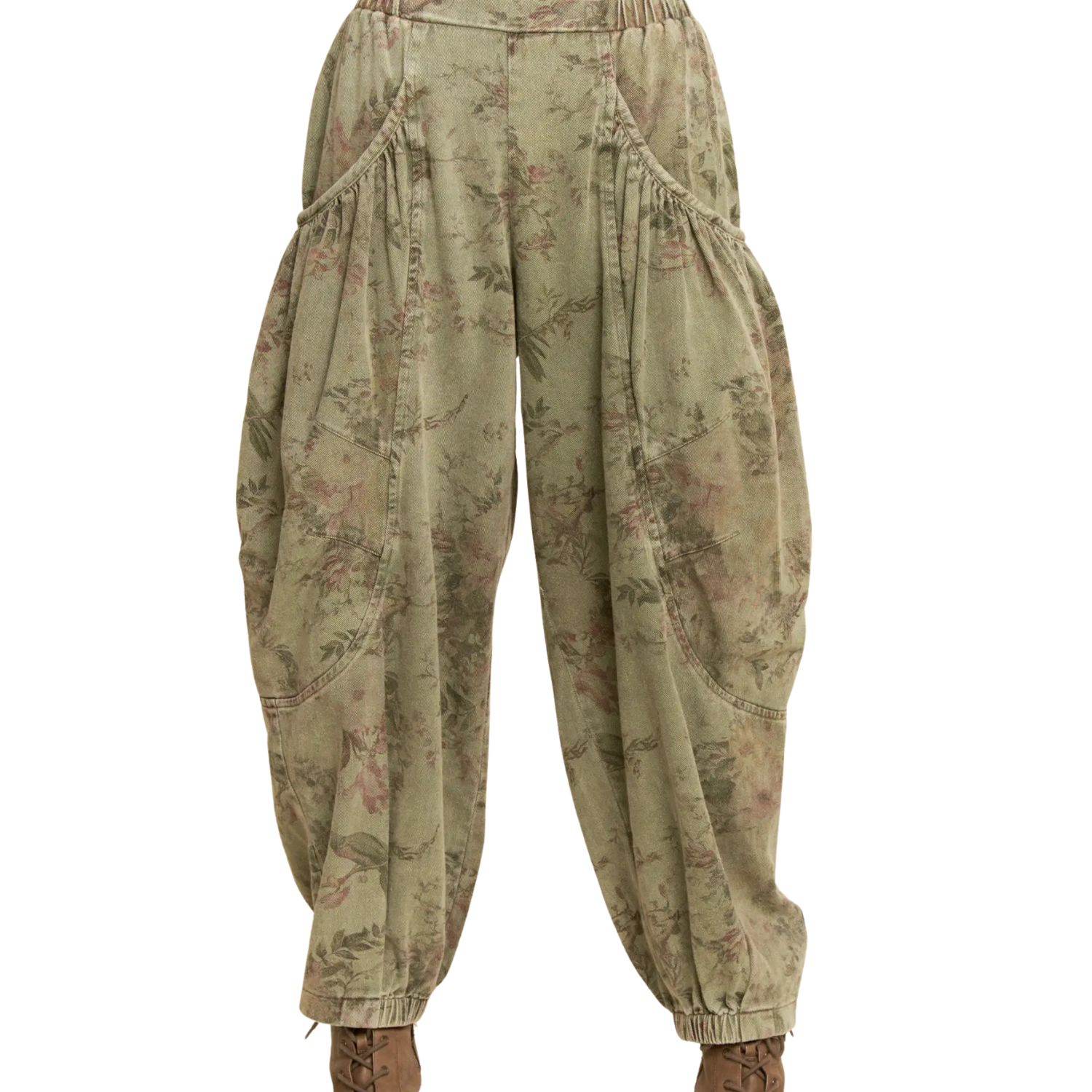 Floral Print Relaxed Fit Cargo Pants