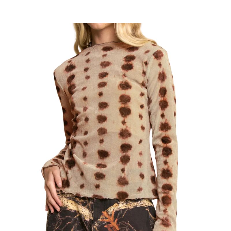 Mesh Tie Dye Long Sleeve Top