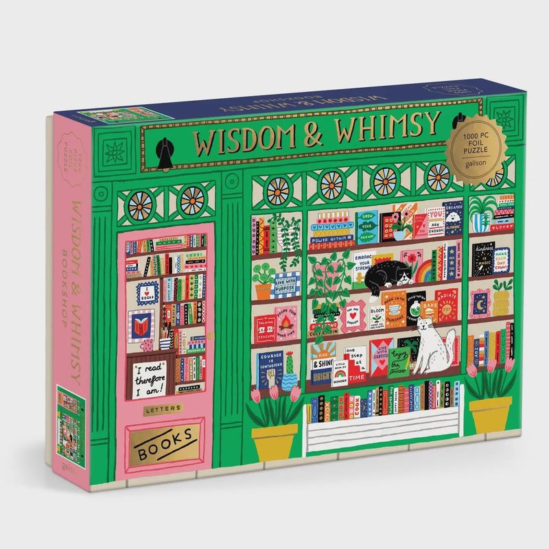 Wisdom &amp; Whimsy Bookshop 1000 Piece Foil Puzzle