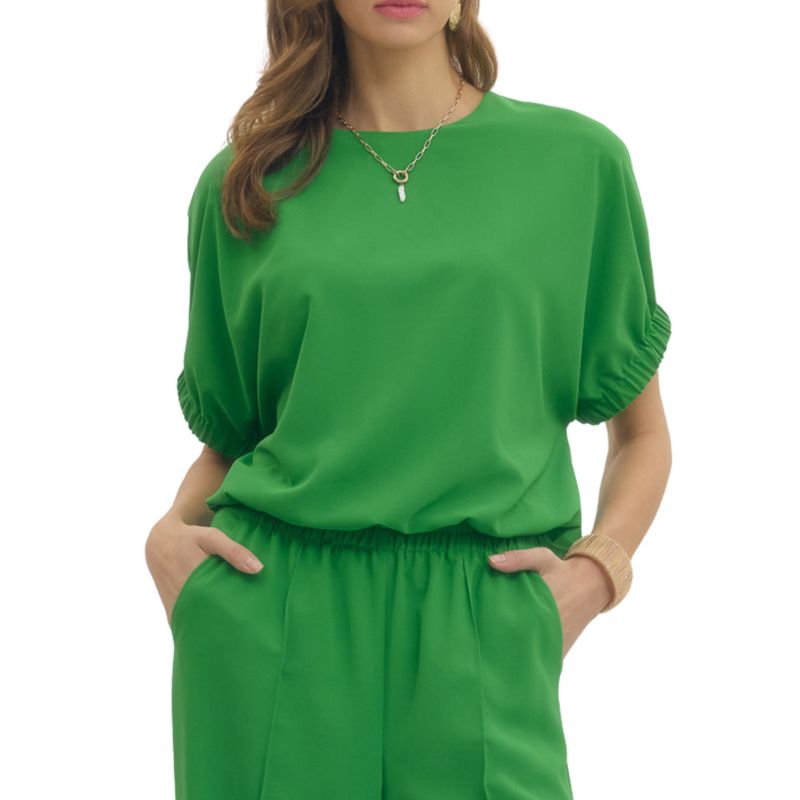 Emerald Puff Sleeve Blouse