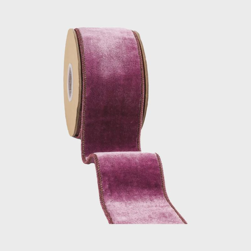 4" Purple Wired Premium Velvet Ribbon – 5 Yard Roll