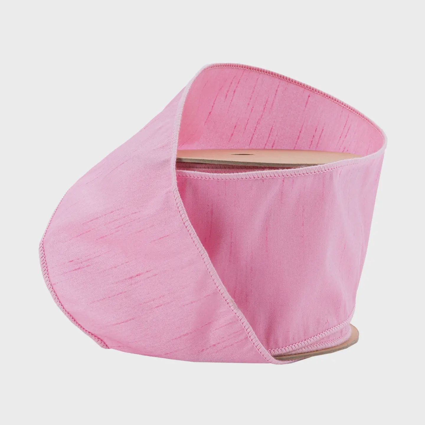 4" Pink Wired Dupioni Ribbon – 10 Yard Roll