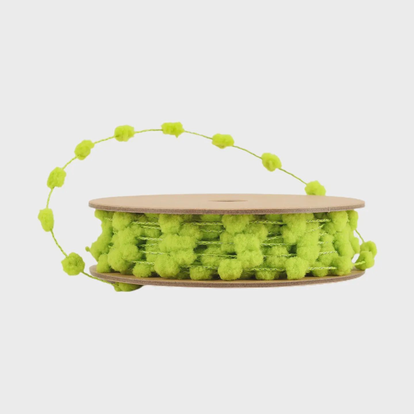 8mm Wired Pom Pom | Lime | 25 Yard Roll