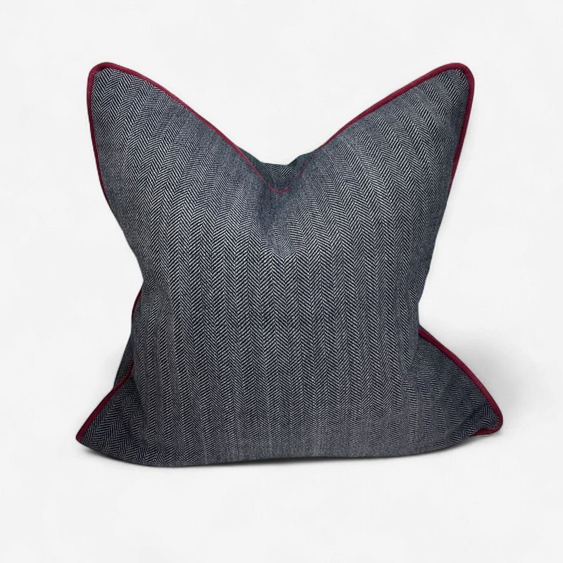 20 x 20 Navy with Pink Pipe Pillow