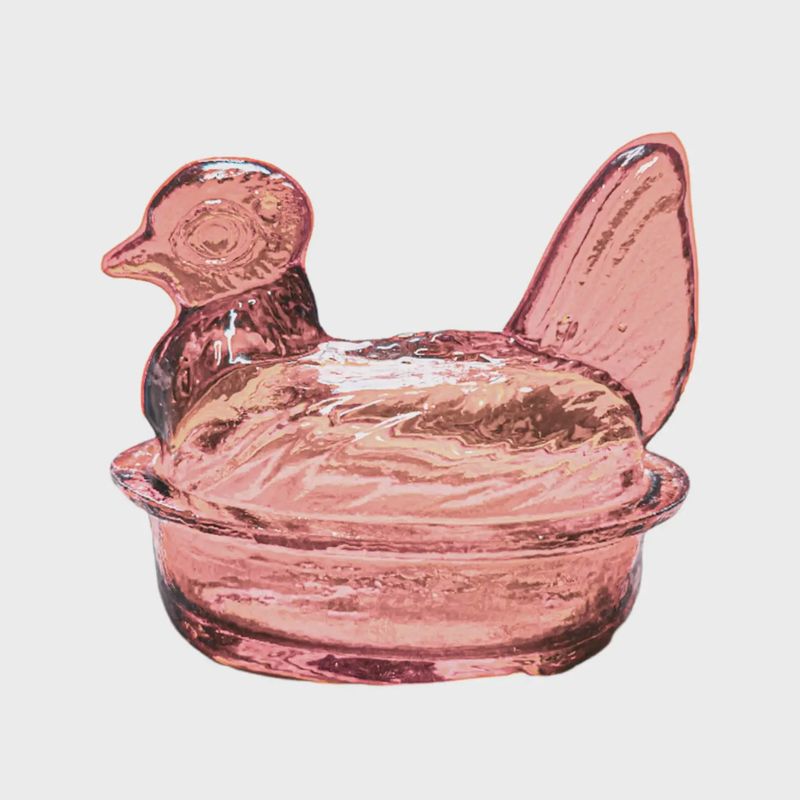 Nesting Hen Bowl &amp; Lid - Rose