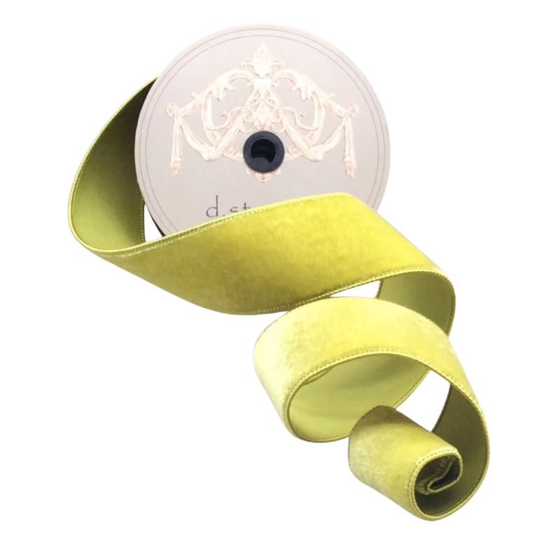 2.5" x 10yds Lush Velvet Leaf Dupion Back