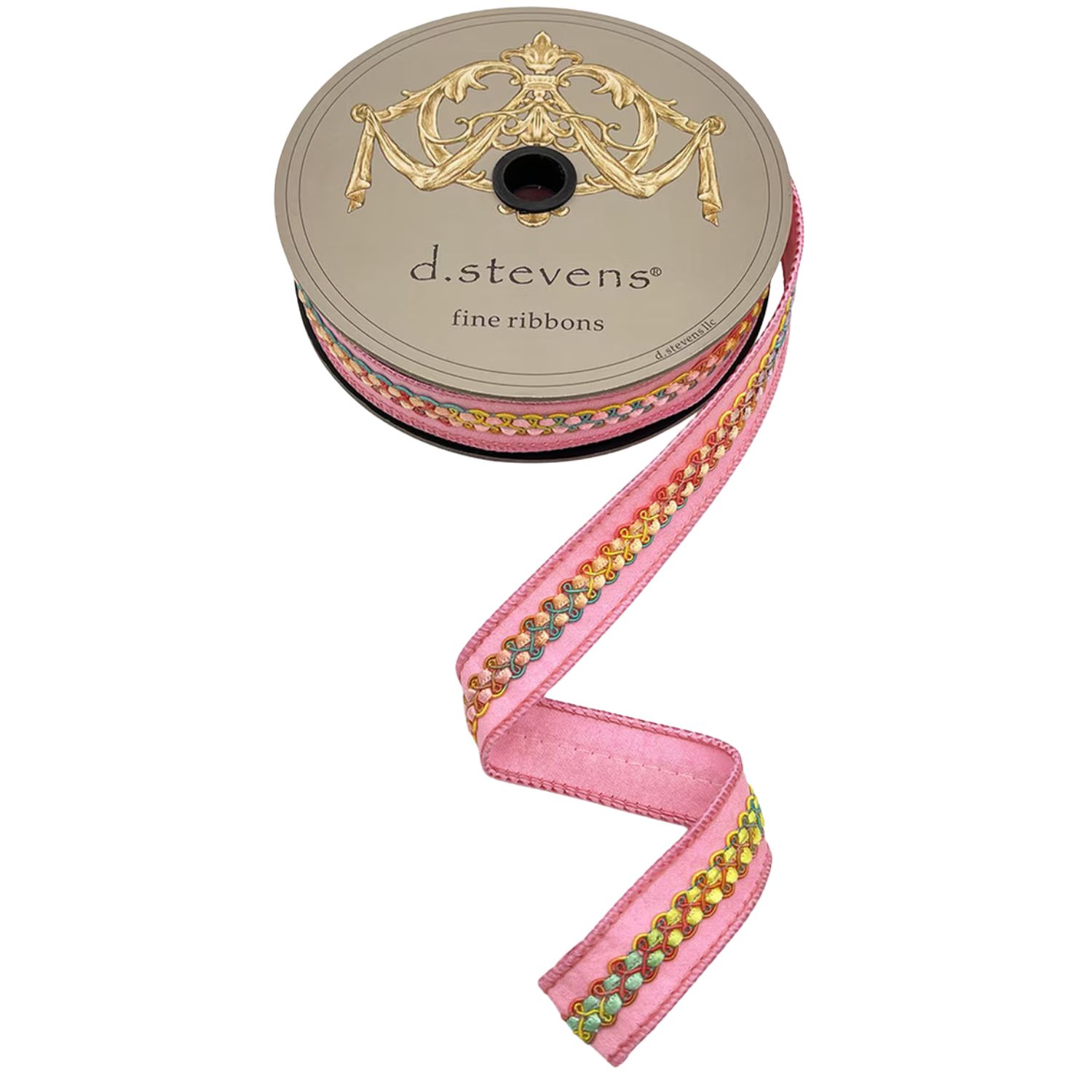 1" x 10yds Dupioni Bright Mix Color Center Braid Trim