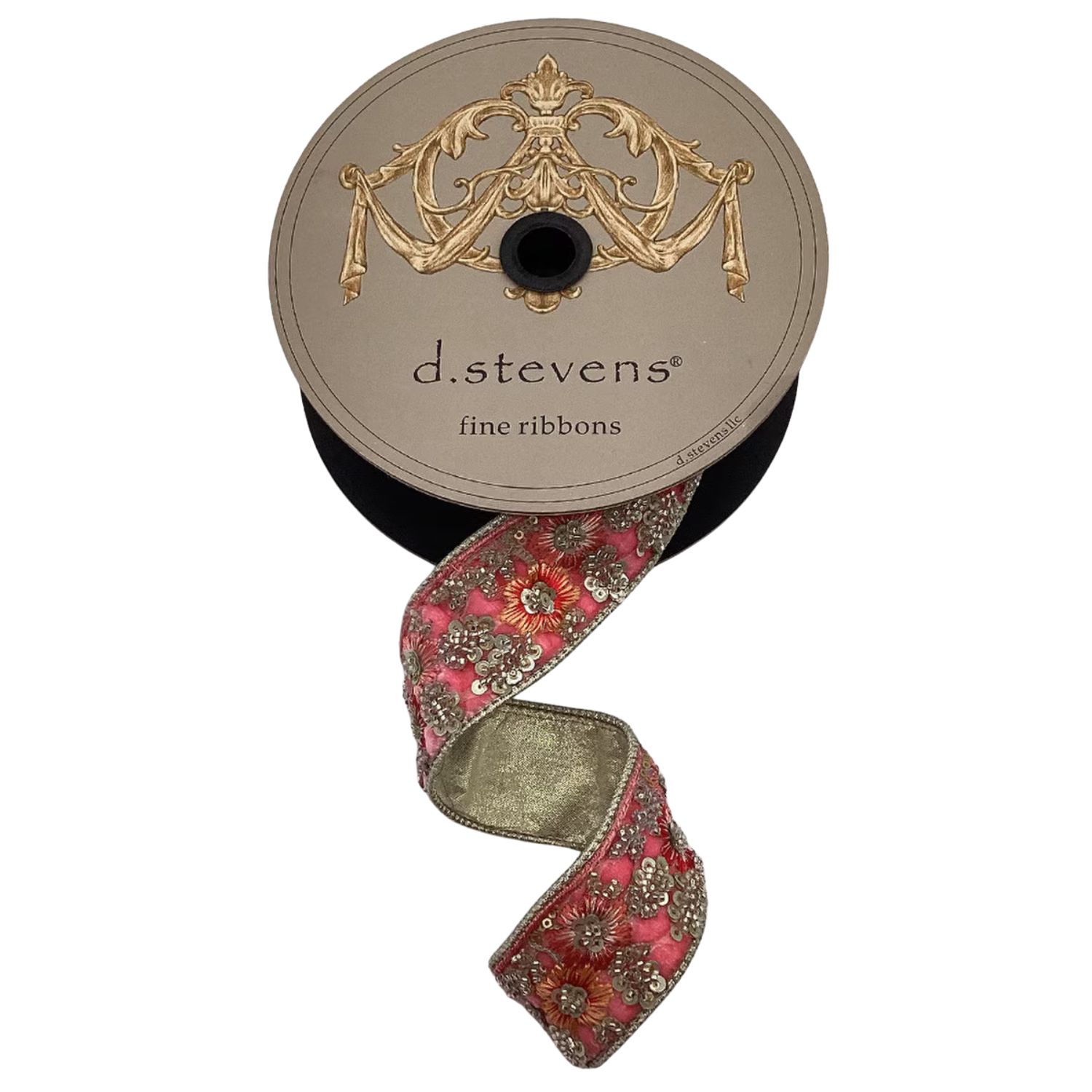 1.5" x 5yds Velvet Embroidered Sequin Floral Trim