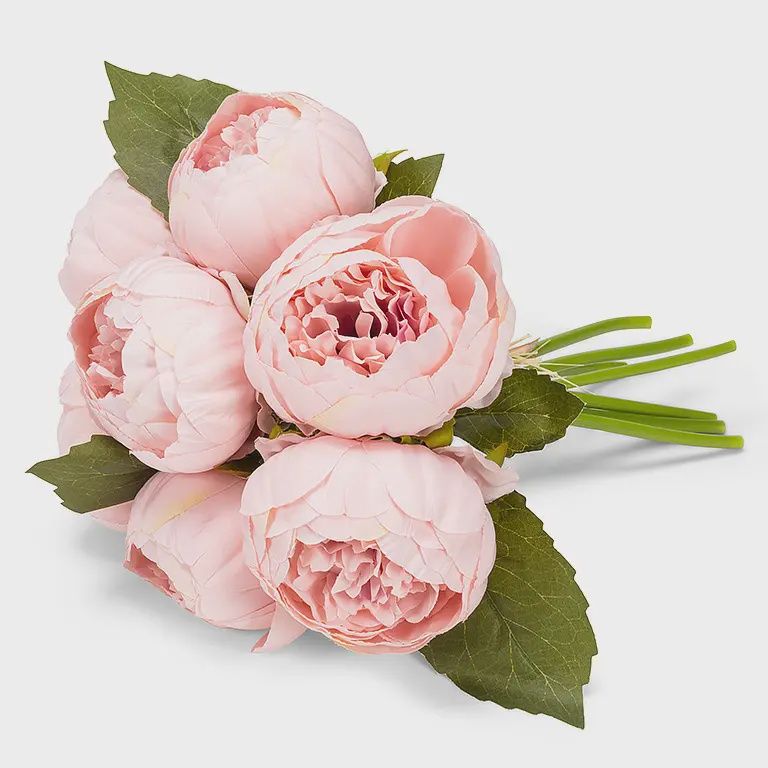 Light Pink Full Peony Bouquet - 10"H