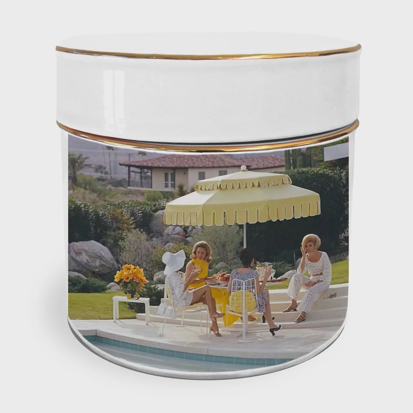 Ceramic Jar-Yellow Umbrella